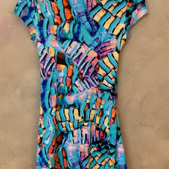 Joseph Ribkoff Abstract Print Wrap Dress - Picture 3 of 4
